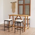 thumbnail image 1 of vidaXL 5 Piece Garden Bar Set with Cushions Brown, 1 of 1