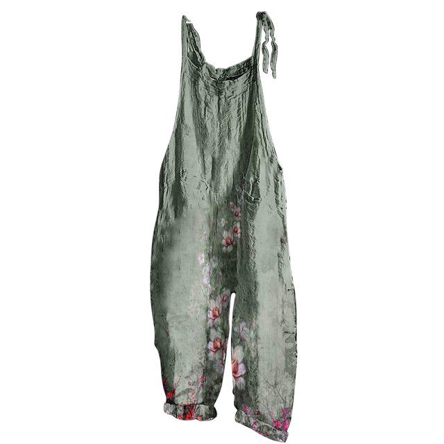 XZNGL Womens Rompers and Jumpsuits for Summer Women Printed Summer Sleeveless Pockets Backless Loose Long Playsuits Rompers Jumpsuit