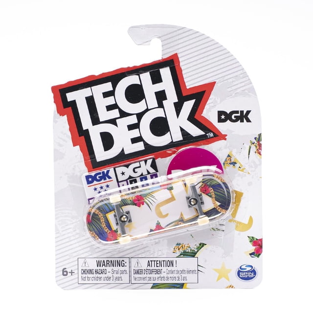 Tech Deck Fingerboard Complete Skateboard with Authentic Graphics & Accessories - DGK - Floral Logo