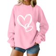 thumbnail image 1 of SOMOWI Chandails de la Saint-Valentin pour Femmes Sans Capuche Col Rond Manches Longues Décontracté Chandail Doux Tricoté Rose Hauts d'Automne TG, 1 of 4