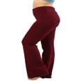 thumbnail image 1 of CHUANK Womens & Plus Stretch Cotton Fold-Over High Waist Bootcut Workout Flared Yoga Pants, 1 of 3