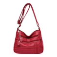 thumbnail image 1 of Sacs à Main pour Femmes, Portefeuilles et Sac à Main en Cuir PU Souple à Multiples Poches Rouge, 1 of 8