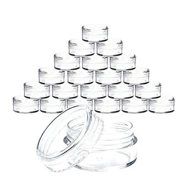 Agiferg 100 Pcs Petits Échantillons Vides Contenant Transparent Bocal avec Couvercle Couvercles Étuis pour Crème