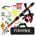 thumbnail image 1 of Telescopic Fishing Rod and Reel Combo 6ft Fiberglass Portable Travel Kit for All Anglers, 1 of 2