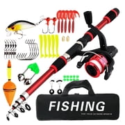 Fishing Telescopic Rods Kit with Fiberglass Rod and Reel for Outdoor Angling – Compact Portable Versatile Rods for and Sea Adventures