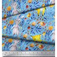 thumbnail image 2 of Soimoi Blue Poly Georgette Fabric Tendril & Abstract Print Fabric by the Yard 52 Inch Wide, 2 of 5