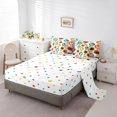 thumbnail image 3 of YST Cute Cat Bed in a Bag Queen Comforter Set 7 Piece,Cartoon Cat Pet Animals Bedding Sets Funny Cats Fish Bones Geometry Circles Reversible Sheet Set with Comforter,Red Yellow, 3 of 5