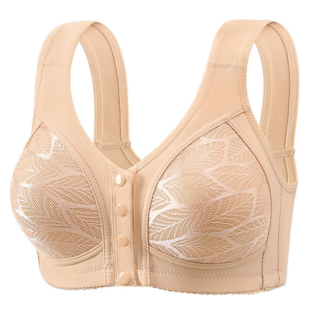 Lenpel Front Closure Bras for Women Plus Size Comfort Wireless Lace Full Coverage Push up Bralettes Supportive Everyday Bras
