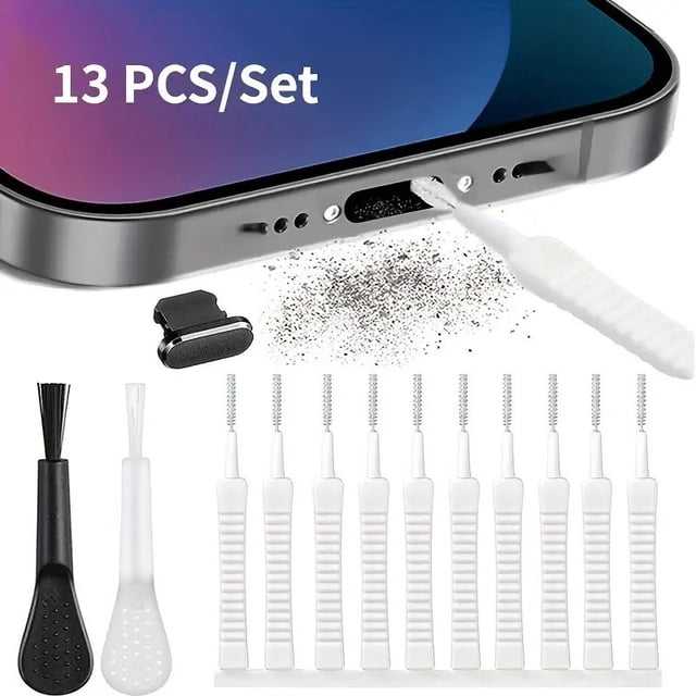 Kadlawus 13 Piece Phone Cleaning Kit for Port Charging, Electronic Cleaning Brush Set for Cell Phone Camera Speaker, Portable Maintenance Tool for Mobile Devices