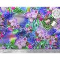 thumbnail image 2 of Soimoi Rayon Fabric Animal Skin & Tropical Flower Printed Fabric 1 Yard 42 Inch Wide, 2 of 3