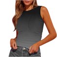 thumbnail image 1 of Plebaso Débardeurs Dégradés pour Femmes Col Rond Froncé T-Shirts Sans Manches Décontractés Été 2025, 1 of 4