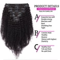 thumbnail image 4 of Extensions de Cheveux Humains Afro Crépus Bouclés à Double Trame avec Clip, Tête Complète pour Femmes, 4 of 6