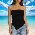 thumbnail image 3 of Uootdi Women's Tops Tube Top Ribbed Solid Casual Blouses Date Night Style Soft Stretchy Slim Fit Shirts Gift, 3 of 8