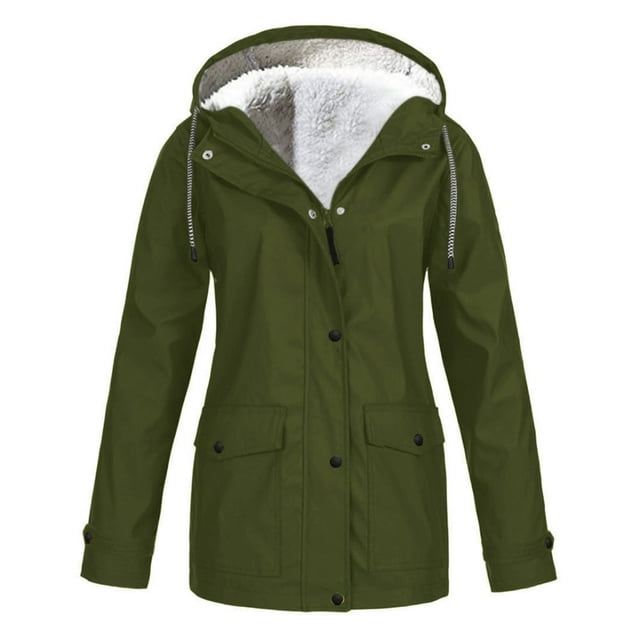 Spring Military Full-Zip Removable Hooded Cotton Mid-Long Parka Jacket Coat for Women