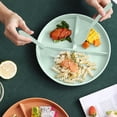 thumbnail image 1 of Dividing Tableware Set, Partitioned Plates with Spoon, Fork & Chopsticks, Kitchen Utensils Set for Family Meals, Space-Saving, Microwave Safe, Home & Kitchen Organization, 1 of 5