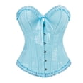 thumbnail image 1 of Haut Corset à Volants pour Femmes, Gaine Florale, Bustier à Armatures, Shapewear, Overbust, Fête, Corsets Rehausseur pour Robe, Bleu Ciel, G, 1 of 6