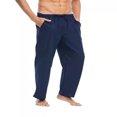 thumbnail image 3 of EGNMCR Men's Lightweight Pants, Cargo Pants Men, Linen Pants Men Man Solid Color Frenum Tightness Pockets Full Length Pants Trousers Man Polyester cotton Trousers, 3 of 7