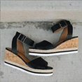 thumbnail image 4 of Retro Womens Fashion Open Toe Ankle   Platform Wedges Shoes Ladies Roman Sandals, 4 of 6