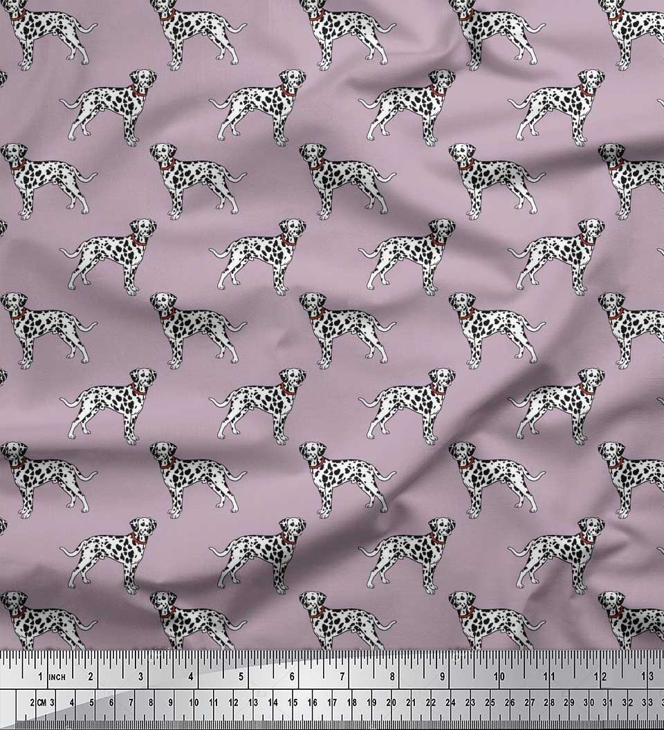 Soimoi Moss Georgette Fabric Dalmatian Dog Decor Fabric Printed Yard 42 Inch Wide