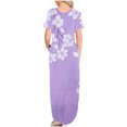 thumbnail image 4 of Ovzne Robes pour Femmes 2025 Robe Mode Robe Décontractée pour Femmes Imprimée à Manches Courtes Col Rond Robe avec Poches Robe Grande Taille Robe à Manches Courtes Imprimée Liquidation, 4 of 4