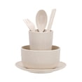 thumbnail image 1 of Pink Wheat St Tableware 6-Piece Set Eco-Friendly Portable Bowl Plate Cup Cutlery Gift Set, 1 of 6