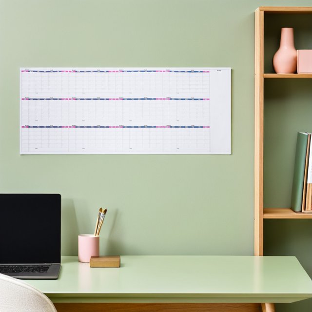 OUNONA 1Set Large Dry Erase Wall Calendar Undated Reusable Planner with Double Sided Tape