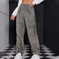 thumbnail image 2 of Pantalon de Survêtement Chaud en Molleton pour Femmes Taille Haute Confortable en Peluche à Bas Resserré Pantalon Décontracté Ample d'Entraînement Actif de Détente, 2 of 4