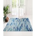 thumbnail image 4 of Tapis d'extérieur lavable Pompano bleu & ivoire 5 pi x7 pi, 4 of 9
