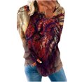 thumbnail image 2 of 50% de Réduction T-shirt Imprimé Mode Oversized Sweatshirt for Women 2023 Manches Long Col Rond Casual Tops Sweatshirt Hoodies, 2 of 5