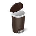 thumbnail image 3 of [Only at Walmart] Simplehuman 50 Liter / 13 Gallon Semi-Round Kitchen Step Trash Can with Secure Slide Lock, Mocha Plastic, 3 of 5