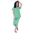 thumbnail image 4 of Moomaya Ensemble de Nuit pour Femmes Capri Coton 2 Pcs Chemises de Nuit, 4 of 6