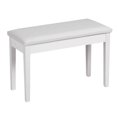 thumbnail image 1 of Patiojoy PU Leather Piano Bench Solid Wood Padded Double Duet Keyboard Seat w/ Storage Box White, 1 of 7