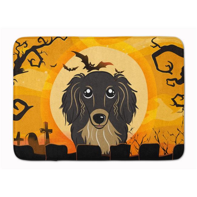 Halloween Longhair Noir & Bronzage Teckel Machine Lavable Mémoire Mousse Tapis