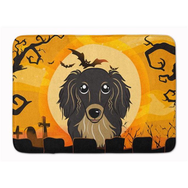 Halloween Longhair Noir & Bronzage Teckel Machine Lavable Mémoire Mousse Tapis