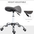 thumbnail image 4 of HOMCOM Height Adjustable Hydraulic Rolling Salon Stool Swivel Saddle Chair, 4 of 10