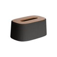 thumbnail image 1 of European-Style Elastic Tissue Box for Home and Office Desktop, Universal Fit, Durable Plastic with Rounded Edges, Modern Vertical Stripe Design(Black), 1 of 5