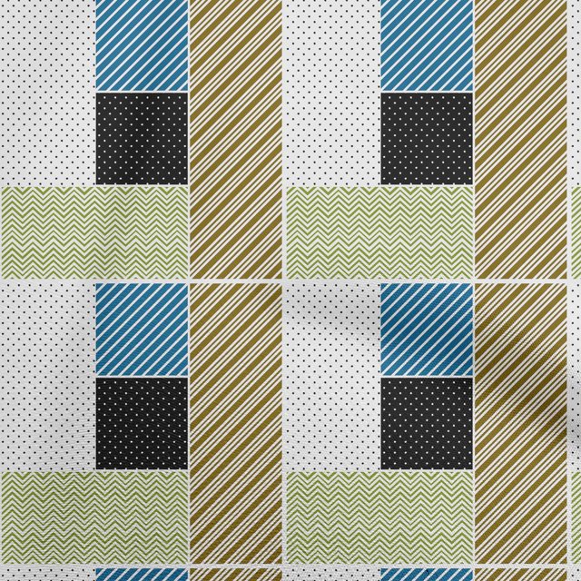 oneOone Polyester Spandex White Fabric Geometrical Sewing Material Print Fabric By The Yard 56 Inch Wide