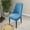 Blue#2, variant on Half Round Elastic Chair Cover for Dining Table, Stretch Flock Fabric, 15.75x19.69 in, Machine Washable, Universal Fit