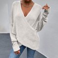 thumbnail image 4 of RKSTN Sweaters for Women Fashion Solid Color Long Sleeve Pullove V-Neck Shirt Sweater Tops Fall Sweaters, 4 of 9