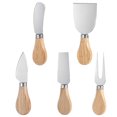 thumbnail image 3 of Oleegame 2PC Tin Foil Roll Five Piece Wooden Handle Stainless Steel Cheese Set Baking Tools Cheesecake Pizza Kitchen Small Yellow, 3 of 9