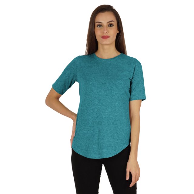 Inkmeso Coupe Régulière Col Rond Uni pour Femmes Manches Courtes Décontractées Tee-Shirt Doux