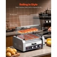 thumbnail image 4 of VEVOR 30 Hot Dog 11 Roller Electric Grill Cooker Machine Bun Warmer Cover 1950W, 4 of 9