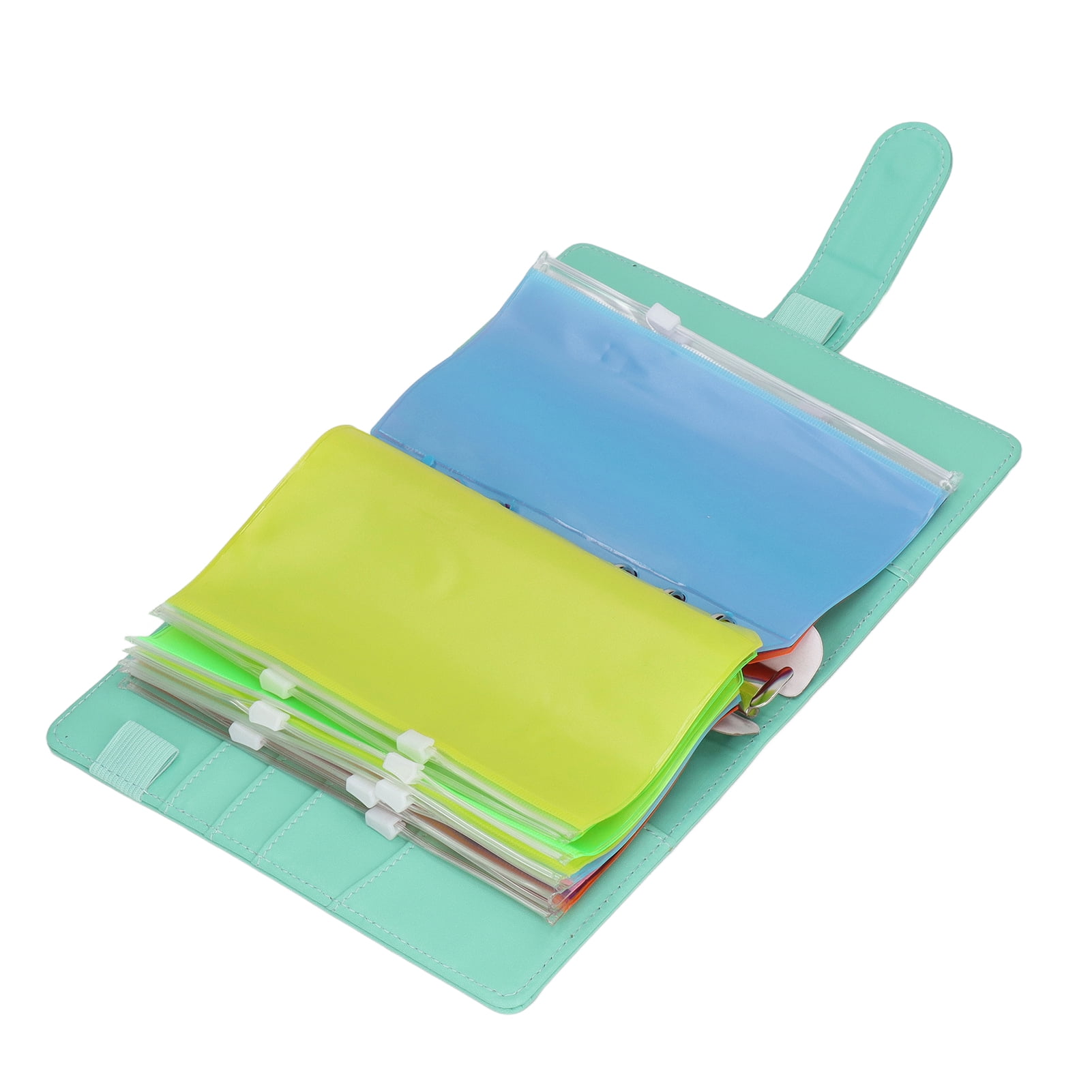 Cash Binder, 6 Pre Punched Holes Soft Waterproof Savings Binder  For Office For School For Travel Green,Yellow