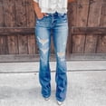 thumbnail image 2 of Birdeem Mode Femmes Jeans Unis à Poches Pantalon en Denim Femme Trou Bas Pantalon Décontracté, 2 of 6