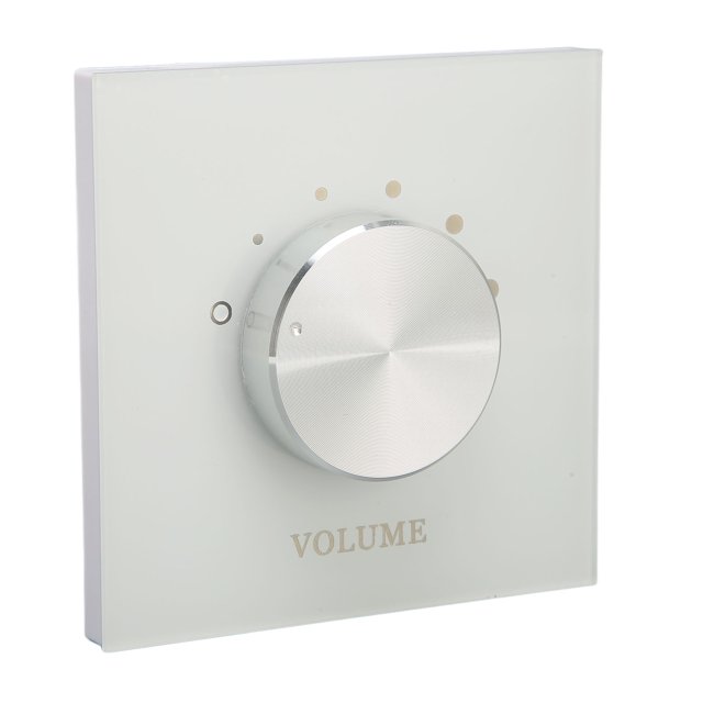 Contrôleur de Volume de Haut-Parleur, Blanc 5 Niveaux Bouton de Réglage du Volume Smart Home Volume Controller ABS Double Canal pour la Maison