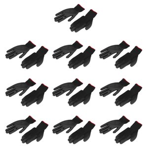 Work Gloves Men, Work Gloves Pack 10 Pairs Safety Work Gloves PU Coated Static Proof Nylon General Black with Red Edge for Lab, Electronic Workshop, Gardening