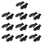 Gants de travail Hommes, Gants du travail Pack 10 Gants de travail de sécurité en paires PU Enduit Statique Proof Nylon Général Noir avec Bord Rouge pour Lab, Atelier électronique, Jardinage