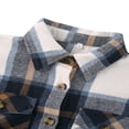 thumbnail image 4 of Women Plaid Windbreaker Coat Button-down Long Sleeve Lapel Jacket With Pockets Fall Spring Outwear, 4 of 6
