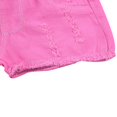 thumbnail image 3 of Baby Girls Casual Denim Shorts Solid Color High Waist Button Ripped Jeans with Side Pockets Purple 2-3 Years, 3 of 6