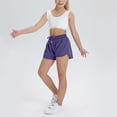 thumbnail image 2 of VSSSJ Kids Athletic Shorts Drawstring Waist Zipper Pocket Breathable Quick-Drying Summer Running Active Shorts Purple 70, 2 of 6